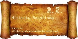 Mititzky Rozalinda névjegykártya
